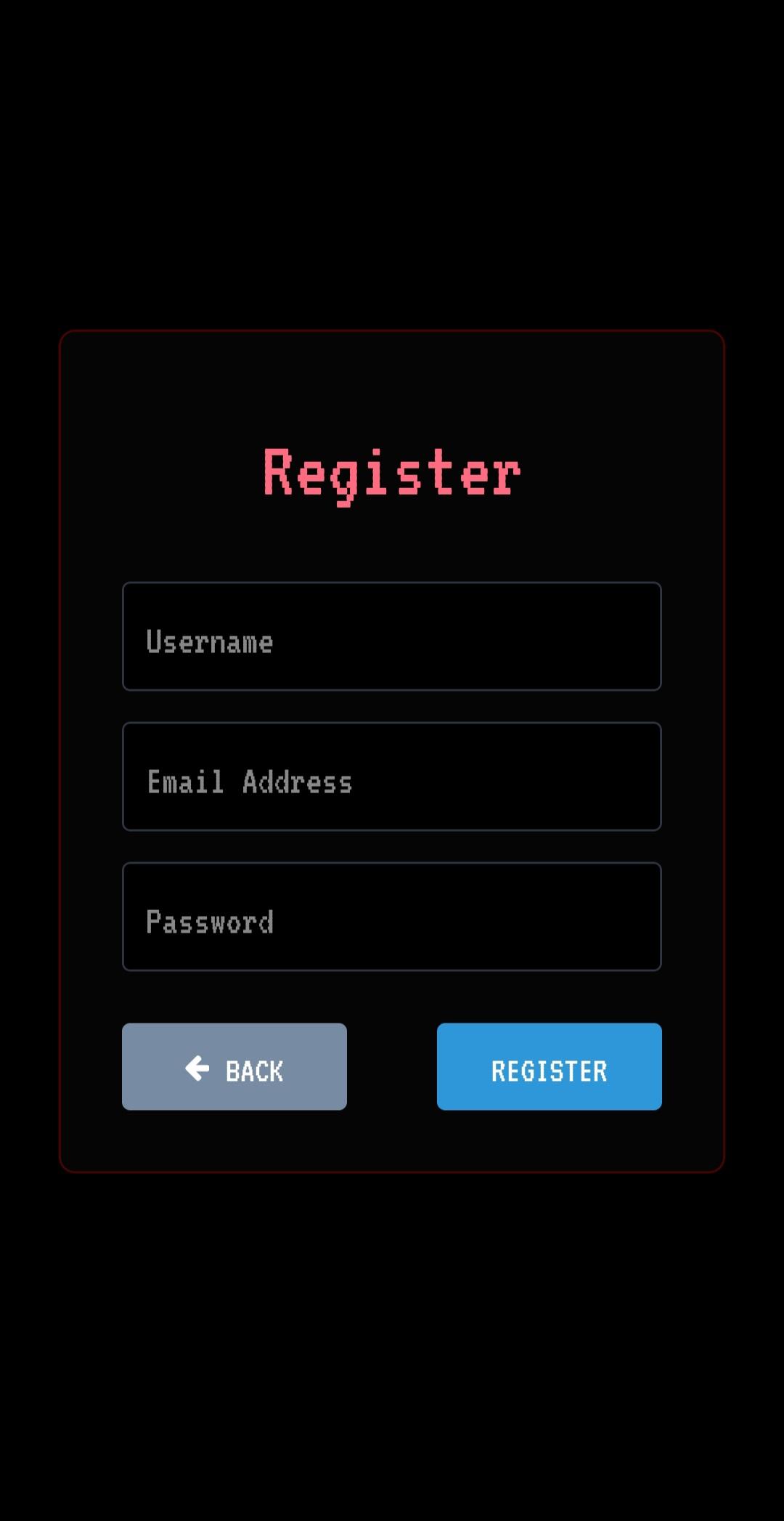 Register Screen